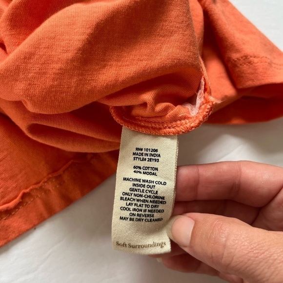 Soft Surroundings Open Cold Shoulder Tunic with Button Accents XS Orange - Picture 4 of 6